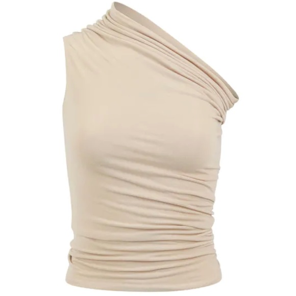Laina Rauma Asymmetrical Crop Latte NWT - Picture 1 of 6